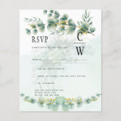 Eukalyptus Wedding RSVP Qr Code Moderne Grünpflanz (Vorderseite)