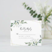 Eukalyptus Wedding RSVP Response Card (Stehend Vorderseite)