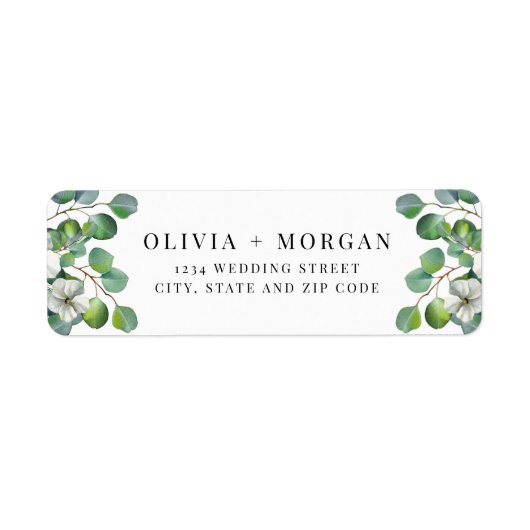 Eukalyptus Wedding Rücksendeadresse (Vorne)