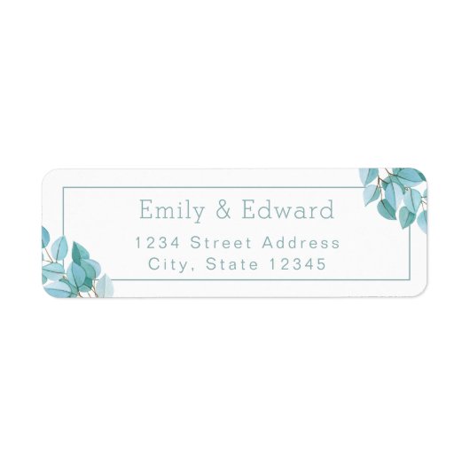 Eukalyptus Wedding Rücksendeadresse (Vorne)