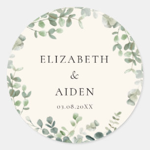 Eukalyptus Wedding Runder Aufkleber