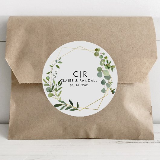 Eukalyptus Wedding Runder Aufkleber