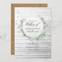 Eukalyptus Wedding Rustic Geometric Country Barn Einladung