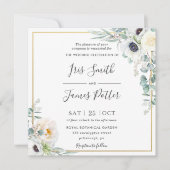 Eukalyptus Wedding Rustic Ivory Einladung (Vorderseite)