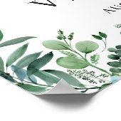 Eukalyptus Wedding Rustic Sunflower Begrüßungszeic Poster (Ecke)