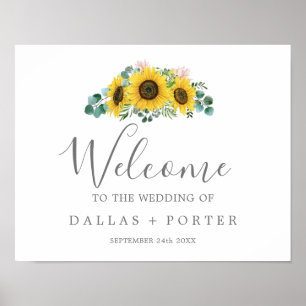 Eukalyptus Wedding Rustic Sunflower Poster