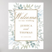 Eukalyptus Wedding Rustic Watercolor Poster (Vorne)