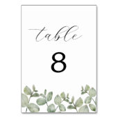 Eukalyptus Wedding Rustic Watercolor Tischnummer (Rückseite)