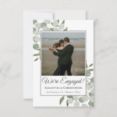 Eukalyptus Wedding Rustic Watercolor Verlobung Ankündigung (Vorderseite)