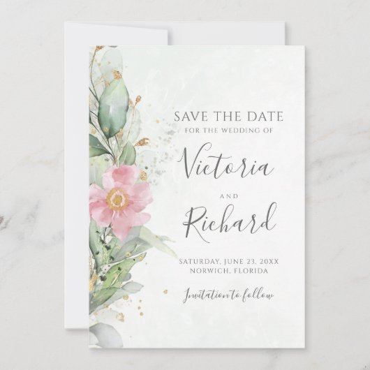 Eukalyptus Wedding Save The Date (Vorderseite)