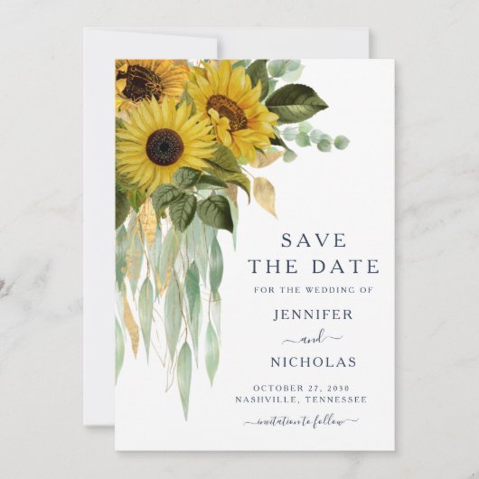 Eukalyptus Wedding Save The Date (Vorderseite)