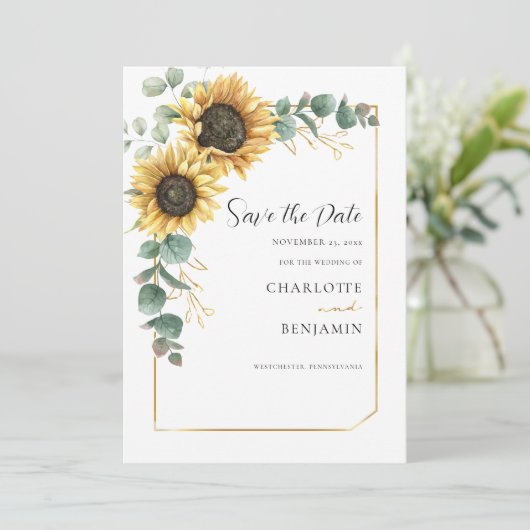 Eukalyptus Wedding Save The Date (Stehend Vorderseite)