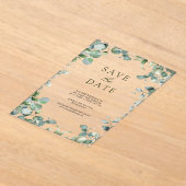 Eukalyptus Wedding Save the Date Acryleinladungen (Ablage )