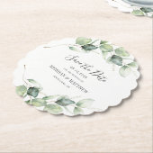 Eukalyptus Wedding Save the Date Announction Untersetzer (angewinkelt)