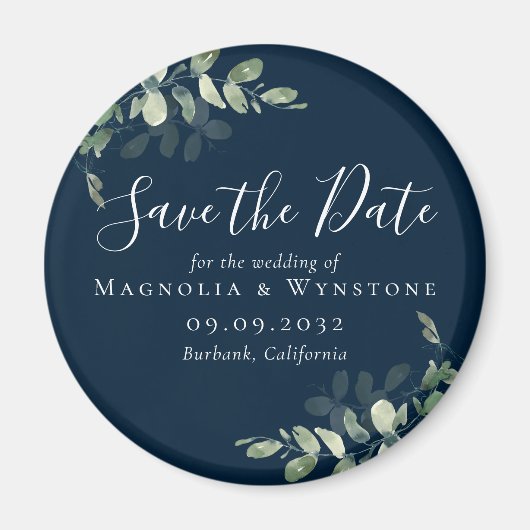 Eukalyptus Wedding Save the Date Magnet (Vorne)