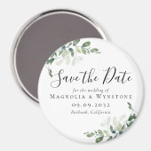 Eukalyptus Wedding Save the Date Magnet (Vorderseite/Rückseite)