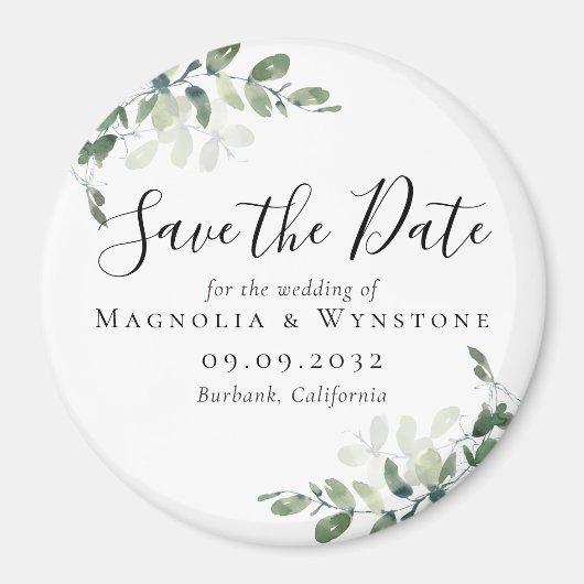 Eukalyptus Wedding Save the Date Magnet (Vorne)