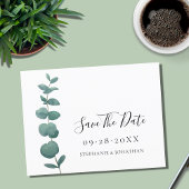 Eukalyptus Wedding Save the Date Postcard Ankündigungspostkarte
