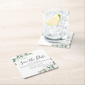 Eukalyptus Wedding Save the Date Rechteckiger Pappuntersetzer (Vor Ort)