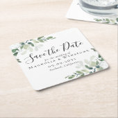 Eukalyptus Wedding Save the Date Rechteckiger Pappuntersetzer (angewinkelt)
