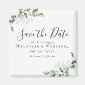 Eukalyptus Wedding Save the Date Square Magnet (Vorne)
