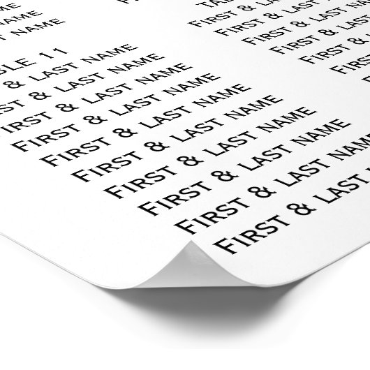 Eukalyptus Wedding Seating Chart Poster (Ecke)