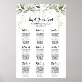 Eukalyptus Wedding Seating Chart Poster
