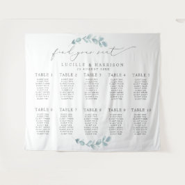Eukalyptus Wedding Seating/Table Plan Wandteppich