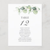Eukalyptus Wedding Seating Tischnummer (Rückseite)