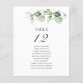Eukalyptus Wedding Seating Tischnummer (Vorderseite)