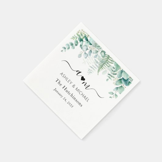 Eukalyptus Wedding Serviette (Ecke)