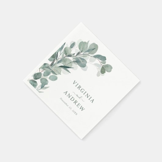 Eukalyptus Wedding Serviette (Ecke)