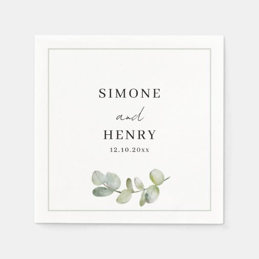 Eukalyptus Wedding Serviette (Vorderseite)