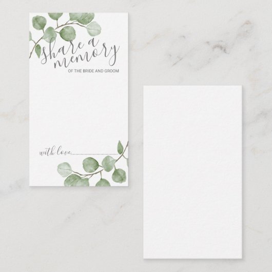 Eukalyptus Wedding 'Share a Memory' Hinweiskarte (Vorne/Hinten)