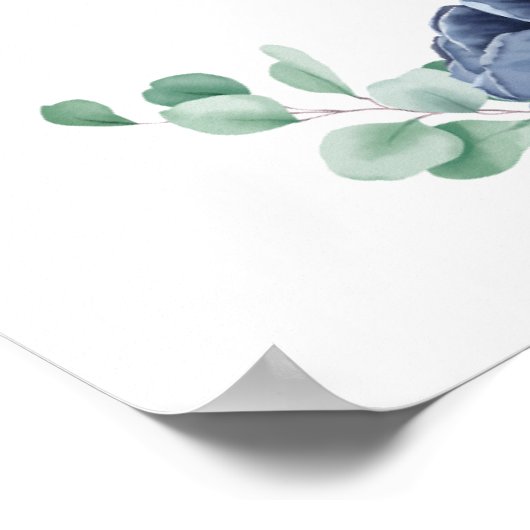 Eukalyptus Wedding Sign Poster (Ecke)