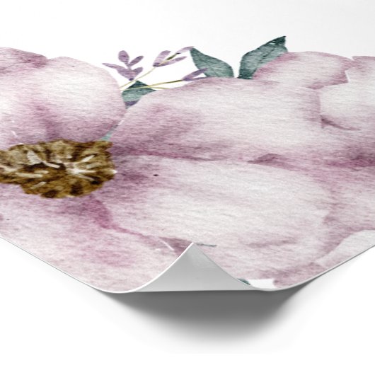 Eukalyptus Wedding Sign Poster (Ecke)