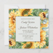 Eukalyptus Wedding Square Einladung (Vorderseite)