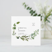 Eukalyptus Wedding Square Save the Date (Stehend Vorderseite)