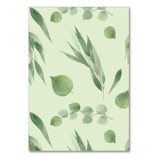 Eukalyptus Wedding Table Chart Cards Tischnummer (Rückseite)