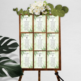 Eukalyptus Wedding Table Chart Cards Tischnummer