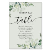 Eukalyptus Wedding Table Chart Name Tischnummer (Rückseite)