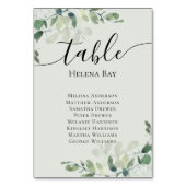 Eukalyptus Wedding Table Chart Name Tischnummer (Rückseite)