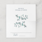 Eukalyptus Wedding Table Watercolor Platzkarte (Außenseite Aufgefaltet)