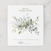 Eukalyptus Wedding Table Watercolor Platzkarte (Außenseite Aufgefaltet)