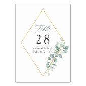 Eukalyptus Wedding Tischnummer (Vorderseite)