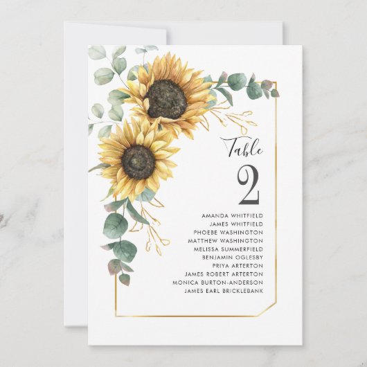 Eukalyptus Wedding Tischnummer (Vorderseite)