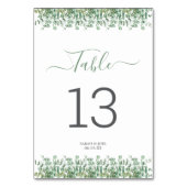 Eukalyptus Wedding Tischnummer (Rückseite)