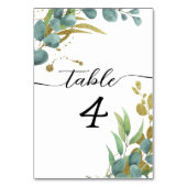 Eukalyptus Wedding Tischnummer (Vorderseite)