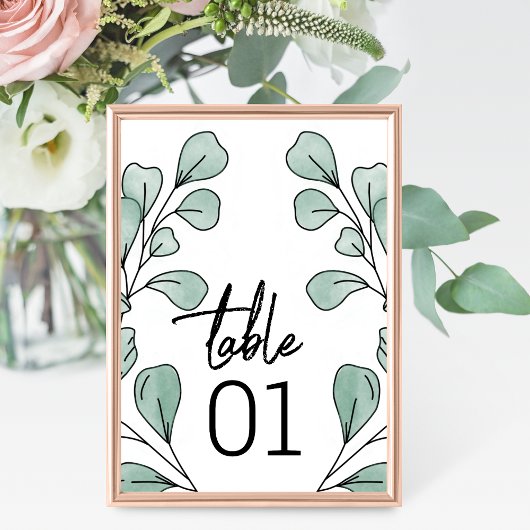 Eukalyptus Wedding Tischnummer
