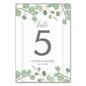 Eukalyptus Wedding Tischnummer (Vorderseite)